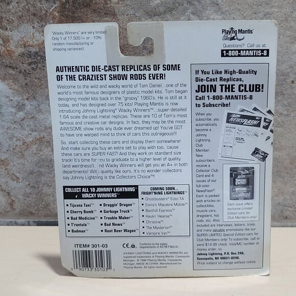 Johnny Lightning  Wacky Winners Draggin Dragon Car Die Cast Tom Daniel 1996 - Picture 5 of 10